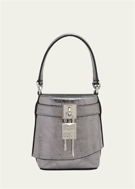 givenchy shark bag grey|Micro Shark Lock bucket bag in laminated leather .